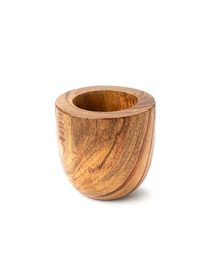 Two wooden planters, one larger than the other, with a natural wood grain finish.